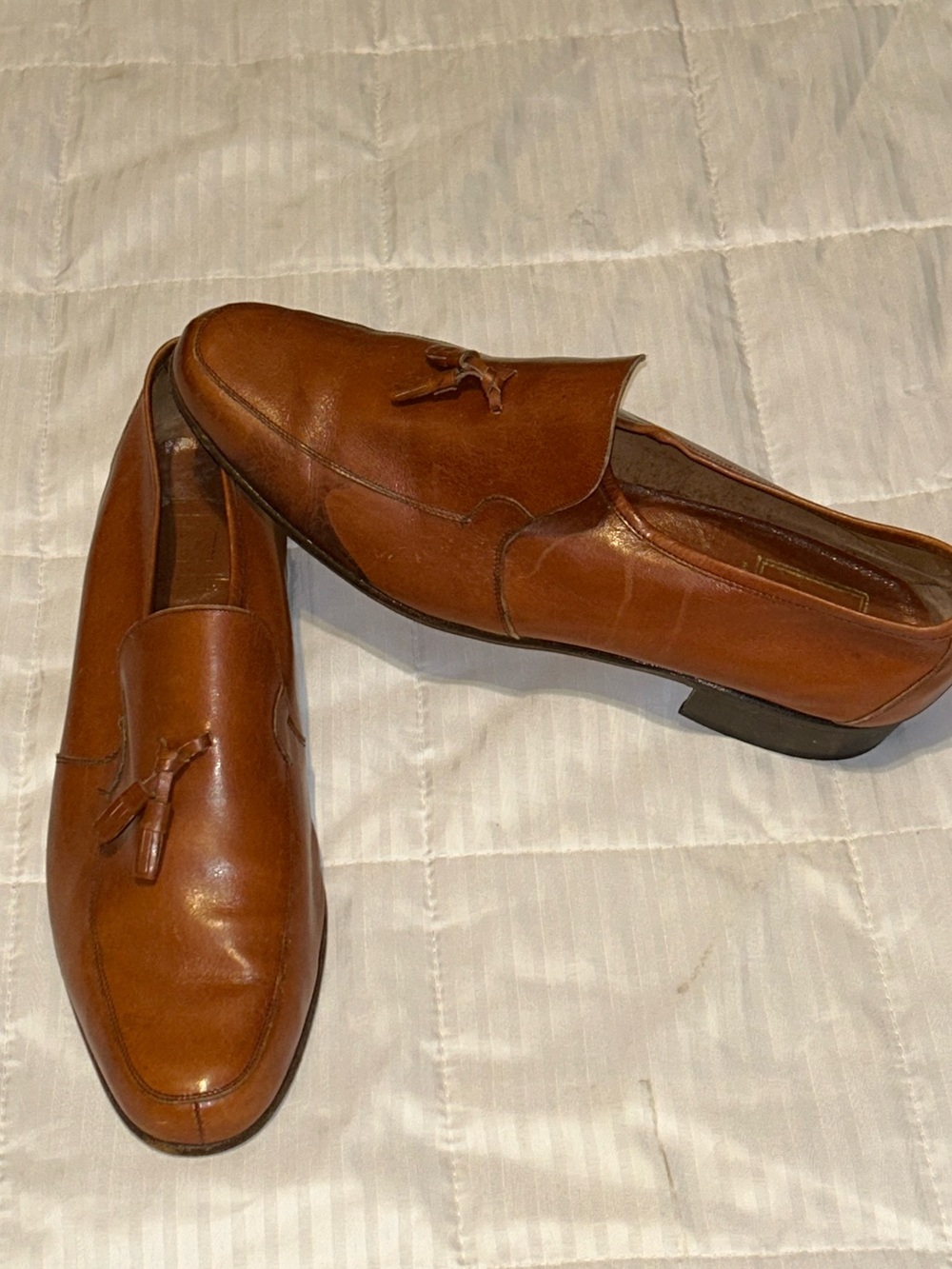 Vintage Christian Dior Monsieur Loafers - Men's Tan Leather Slip On Size 11M